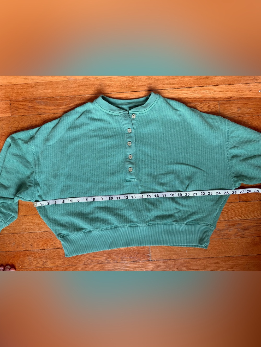 American Eagle Outfitters light green garment washed henley sweatshirt S small